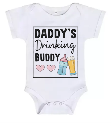 Short Sleeve Baby Grow Daddys Drinking Buddy 2