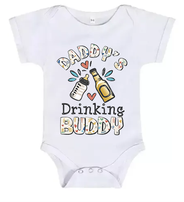 Short Sleeve Baby Grow Daddys Drinking Buddy