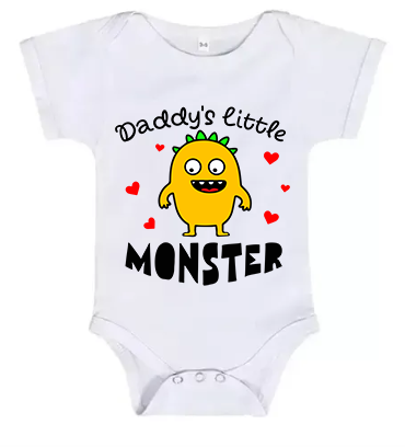 Short Sleeve Baby Grow Daddys Little Monster