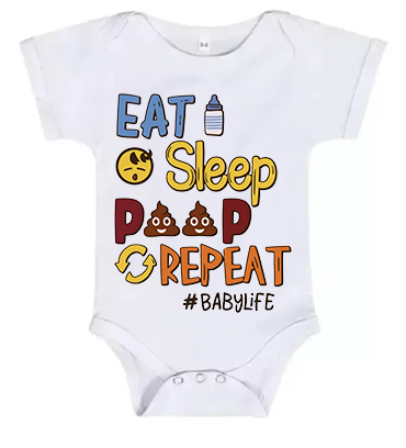 Short Sleeve Baby Grow Eat Sleep Poop Repeat