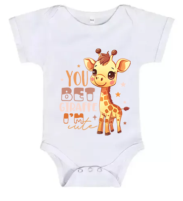 Short Sleeve Baby You Bet giraffe i'm Cute